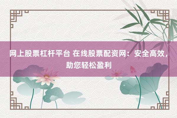 网上股票杠杆平台 在线股票配资网：安全高效，助您轻松盈利