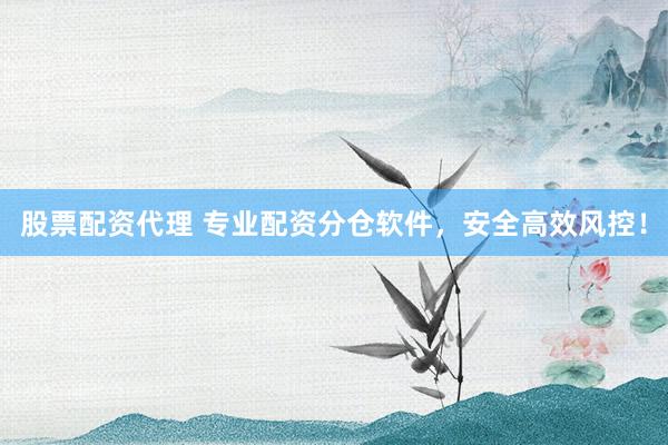 股票配资代理 专业配资分仓软件，安全高效风控！