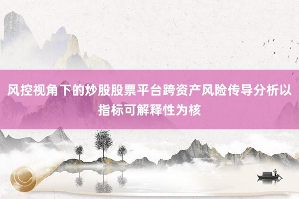 风控视角下的炒股股票平台跨资产风险传导分析以指标可解释性为核